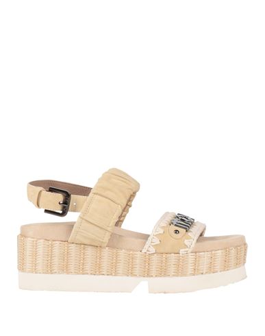 MOU MOU WOMAN SANDALS BEIGE SIZE 8 LEATHER 