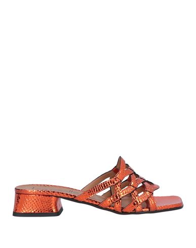 Shop Le Gazzelle Woman Sandals Copper Size 9 Leather In Orange