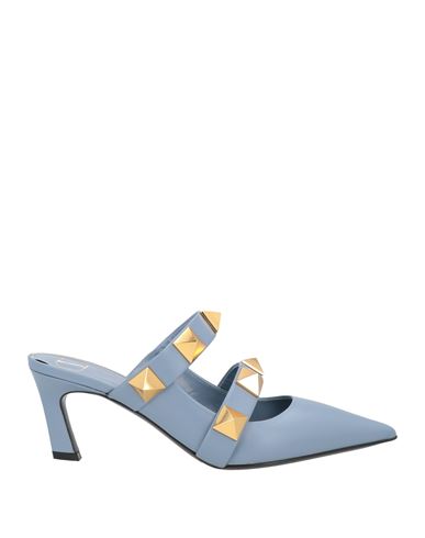 Shop Valentino Garavani Woman Mules & Clogs Pastel Blue Size 8 Leather