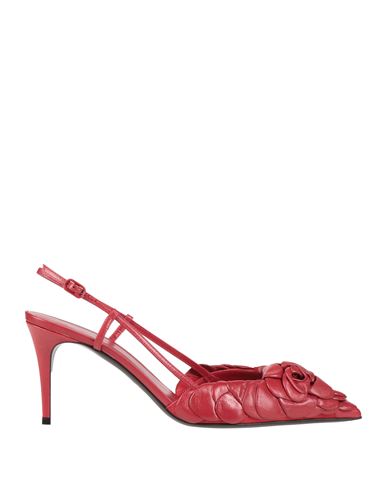 Shop Valentino Garavani Woman Pumps Red Size 11 Leather