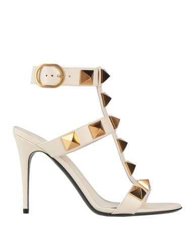 Shop Valentino Garavani Woman Sandals Ivory Size 11.5 Leather In White