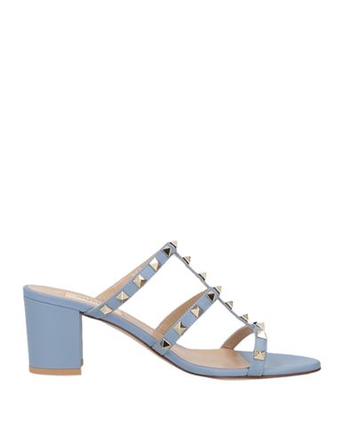 Valentino Garavani Woman Sandals Pastel Blue Size 8 Leather