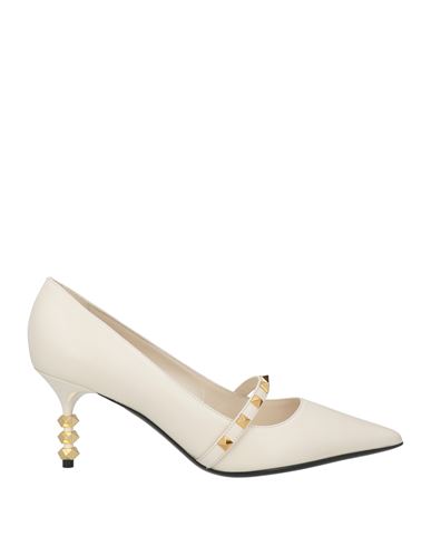 Valentino Garavani Woman Pumps Cream Size 6.5 Leather In White