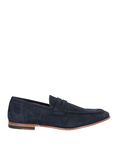 Shop Sturlini Man Loafers Navy Blue Size 8 Leather