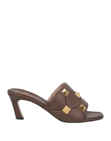 Shop Valentino Garavani Woman Sandals Dark Brown Size 7 Leather