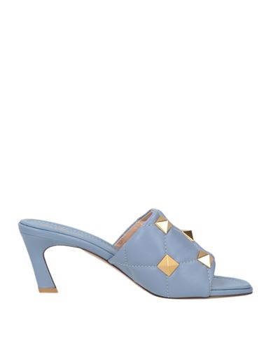 Shop Valentino Garavani Woman Sandals Sky Blue Size 8 Leather