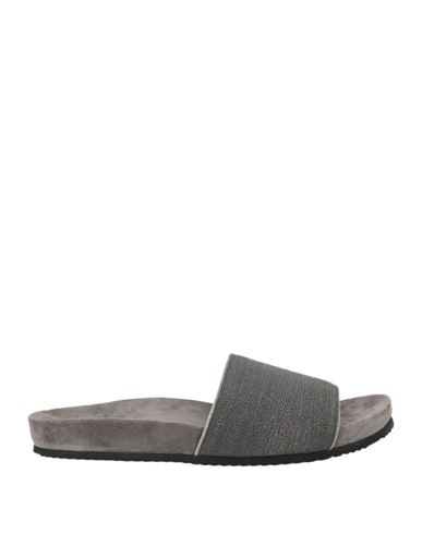 Brunello Cucinelli Woman Sandals Grey Size 11 Leather In Gray