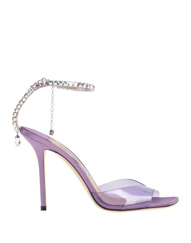 Shop Jimmy Choo Woman Sandals Purple Size 8 Plastic, Textile Fibers