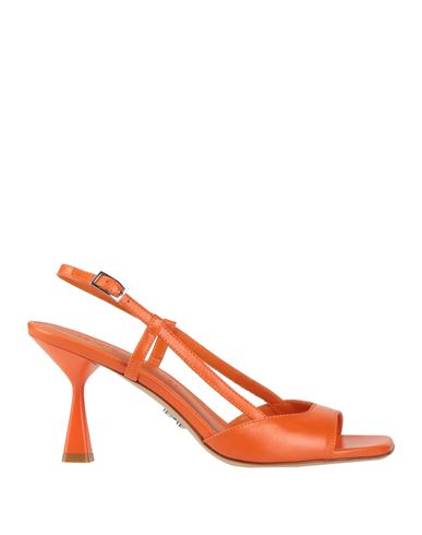 Sergio Levantesi Woman Sandals Orange Size 8 Leather