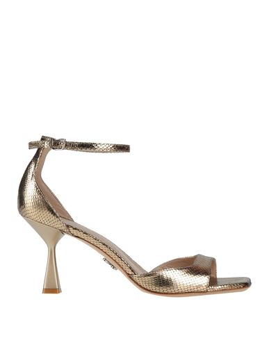 Sergio Levantesi Woman Sandals Gold Size 10 Leather