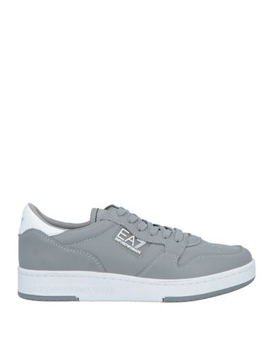 Ea7 Woman Sneakers Grey Size 7.5 Cow Leather, Polyamide, Polyester, Polyurethane