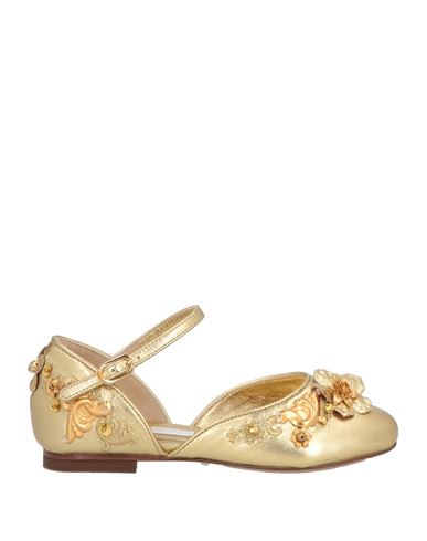 Dolce & Gabbana Babies'  Toddler Girl Ballet Flats Gold Size 9.5c Leather