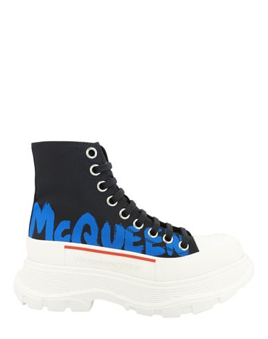 Shop Alexander Mcqueen Tread Slick High-top Boots Woman Ankle Boots Black Size 8 Polyester
