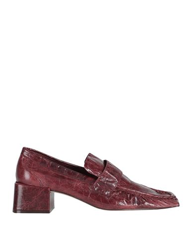 Shop Miista Woman Loafers Burgundy Size 7.5 Lambskin In Red