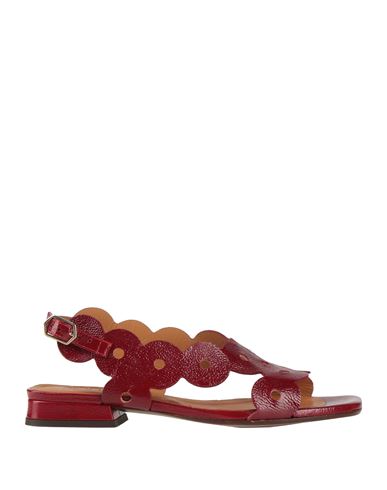 Chie Mihara Woman Sandals Burgundy Size 7 Leather In Red