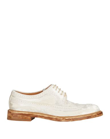 Maison Margiela Man Lace-up Shoes White Size 9 Textile Fibers