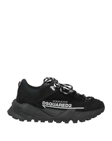 Dsquared2 Man Sneakers Black Size 7 Leather, Textile Fibers