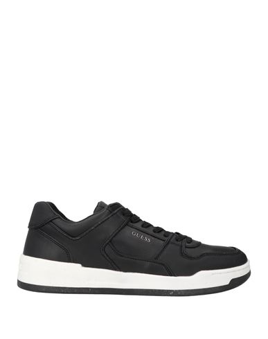 Guess Man Sneakers Black Size 8.5 Leather, Textile Fibers