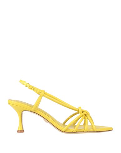 Lola Cruz Woman Sandals Yellow Size 8 Leather