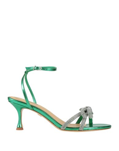 Lola Cruz Woman Sandals Green Size 8 Leather