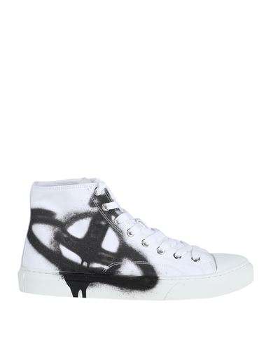 Shop Vivienne Westwood Plimsoll High Top Woman Sneakers White Size 8 Recycled Polyester, Recycled Cotton