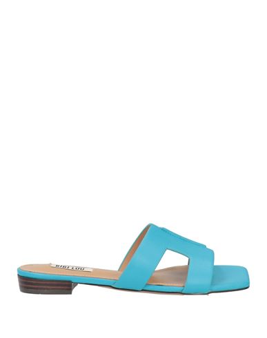 Bibi Lou Woman Sandals Turquoise Size 8 Leather In Blue