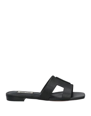 Bibi Lou Dahlia Flats In Black Leather In Black