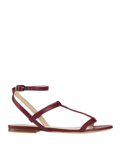 Fabiana Filippi Woman Sandals Burgundy Size 7 Leather In Red