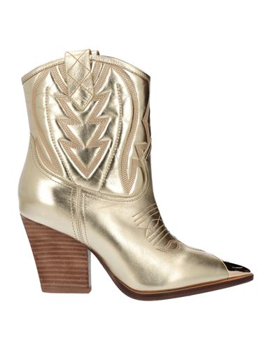 Lola Cruz Woman Ankle Boots Gold Size 7 Leather