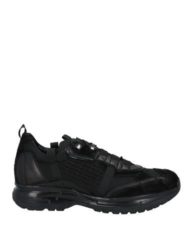 Calvin Klein Collection Man Sneakers Black Size 8.5 Leather, Textile Fibers