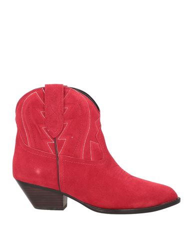 Lola Cruz Woman Ankle Boots Red Size 8 Leather In Red