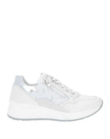 Nero Giardini Woman Sneakers White Size 11 Leather, Textile Fibers