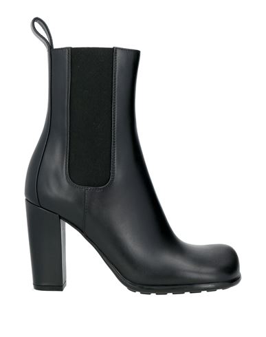 Bottega Veneta Woman Ankle Boots Black Size 7.5 Leather, Textile Fibers