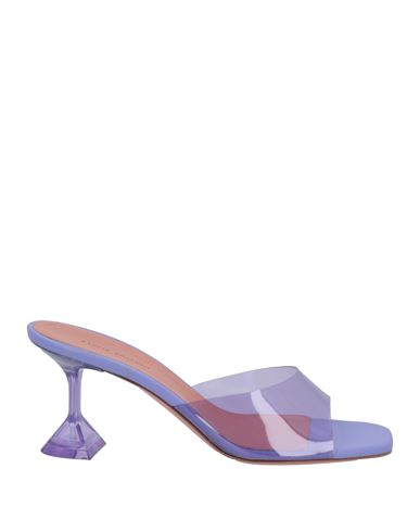 Amina Muaddi Woman Sandals Purple Size 7.5 Pvc - Polyvinyl Chloride