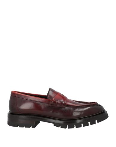 Shop Santoni Man Loafers Burgundy Size 10.5 Leather In Red