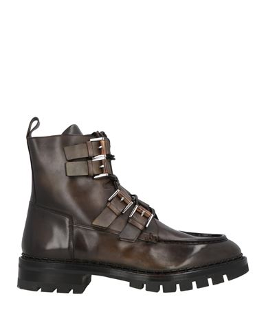 Shop Santoni Man Ankle Boots Dark Green Size 12 Leather