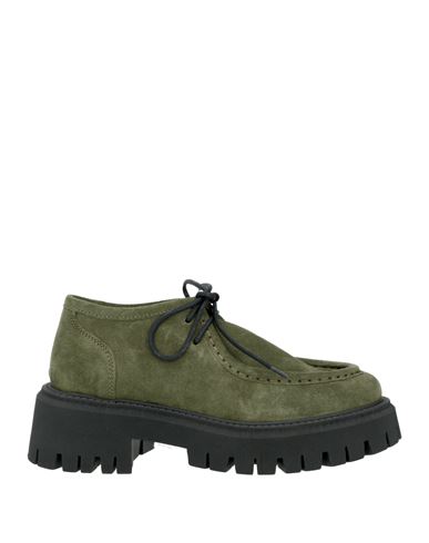 Shop Islo Isabella Lorusso Woman Lace-up Shoes Military Green Size 8 Leather