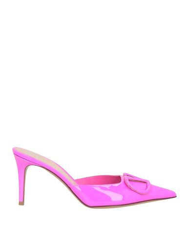 Valentino Garavani Woman Mules & Clogs Fuchsia Size 8 Leather In Pink