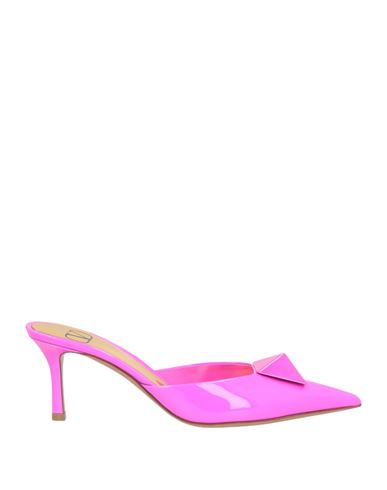 Valentino Garavani Woman Mules & Clogs Fuchsia Size 8 Leather In Pink