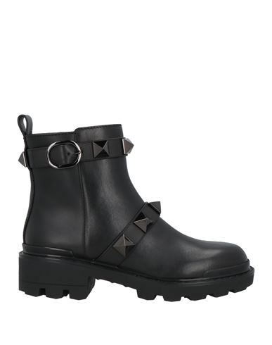 Valentino Garavani Woman Ankle Boots Black Size 8 Leather