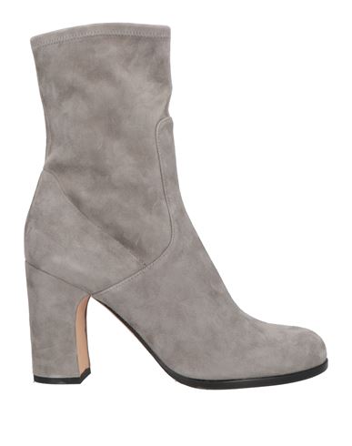 Fedeli Woman Ankle Boots Grey Size 11 Leather In Gray