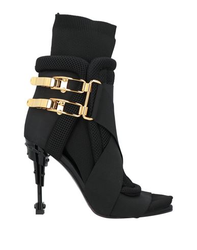Balmain Woman Ankle Boots Black Size 10 Elastane, Polyester, Polyurethane, Calfskin, Rubber