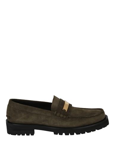 Shop Versace Suede Loafers Man Loafers Green Size 6.5 Calfskin