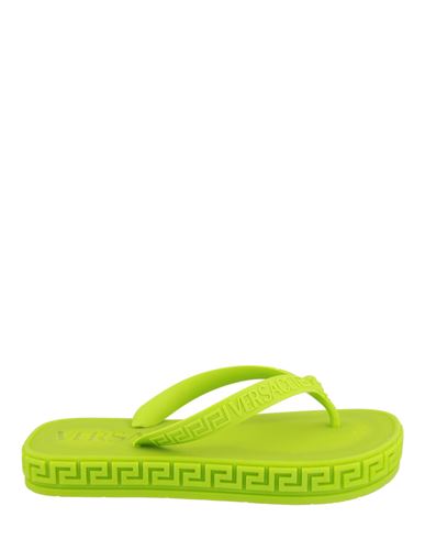 Shop Versace Greca Thong Sandals Woman Thong Sandal Green Size 8 Rubber