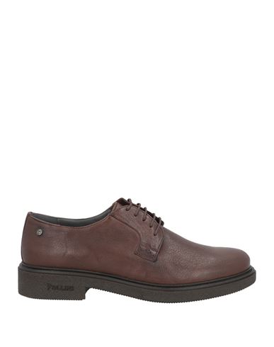 Shop Pollini Man Lace-up Shoes Dark Brown Size 9 Leather