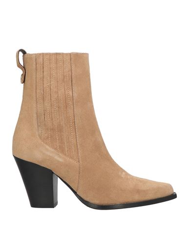 Pollini Woman Ankle Boots Beige Size 8 Leather In Neutral