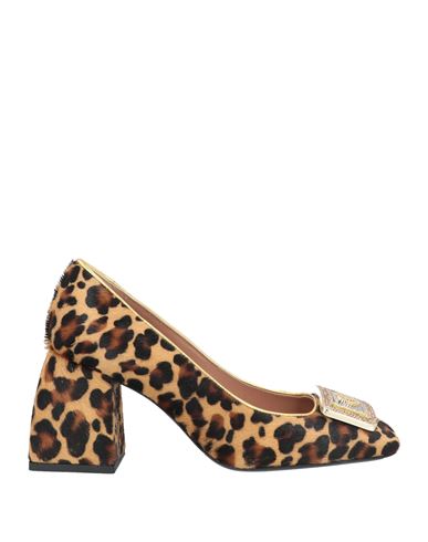 Pollini Woman Pumps Sand Size 8 Leather In Brown