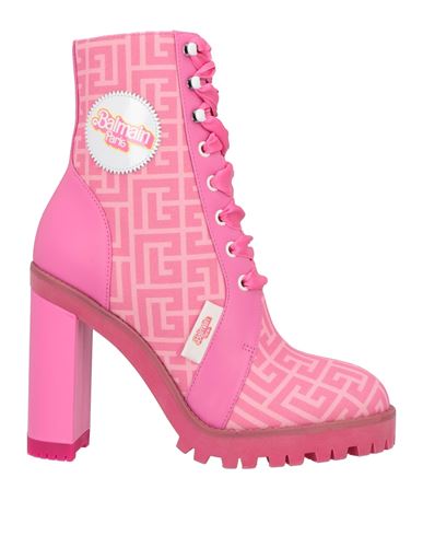 Balmain Woman Ankle Boots Pink Size 8 Cotton