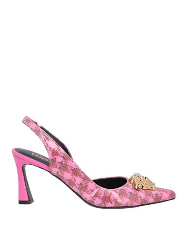 Shop Versace Woman Pumps Fuchsia Size 8 Leather In Pink