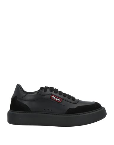 Shop Pollini Man Sneakers Black Size 9 Leather, Textile Fibers